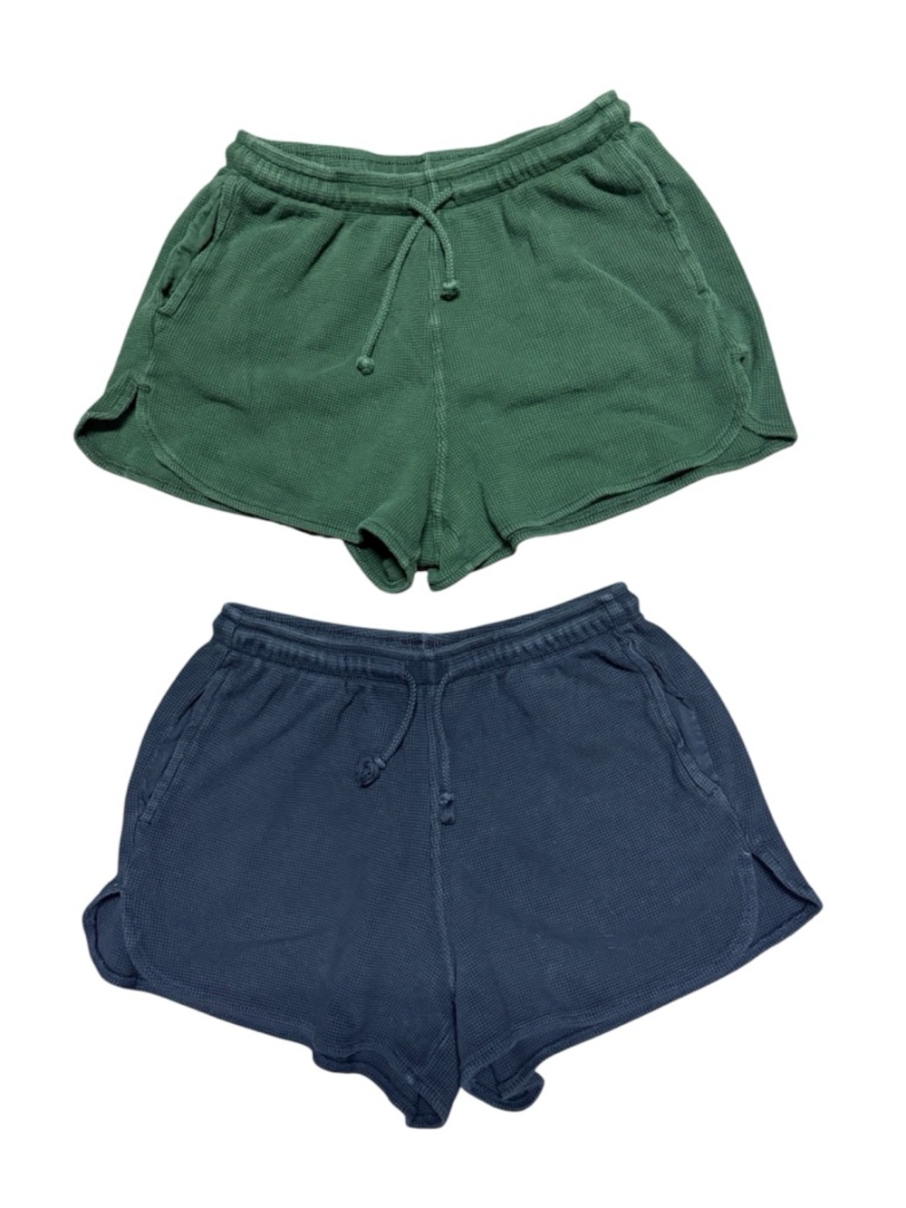 💚💙 Brandy Melville / John Galt summer thermal shorts - Green & Navy (2 Pack)